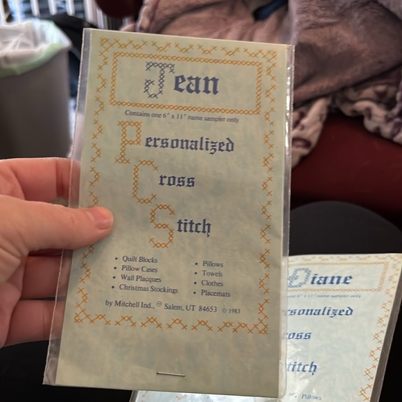 New, Set of 5, Cross Stitch Name Patterns, Deanne, Diane, Donna, Jean, Joan - Picture 6 of 7